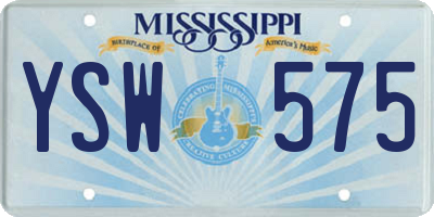 MS license plate YSW575
