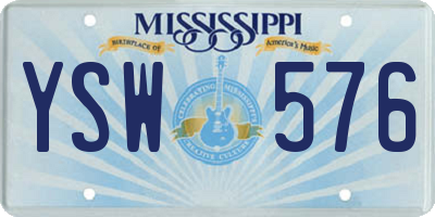 MS license plate YSW576