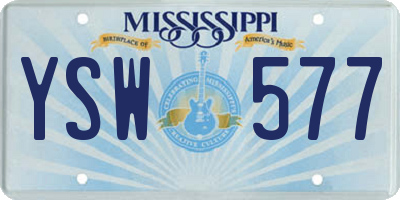 MS license plate YSW577