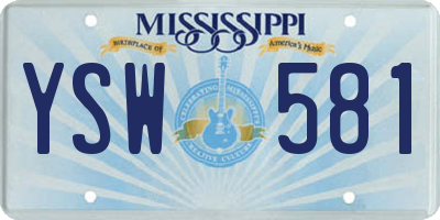MS license plate YSW581