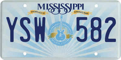 MS license plate YSW582