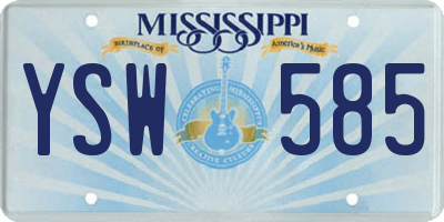 MS license plate YSW585