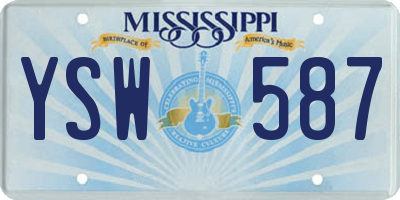MS license plate YSW587