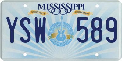 MS license plate YSW589