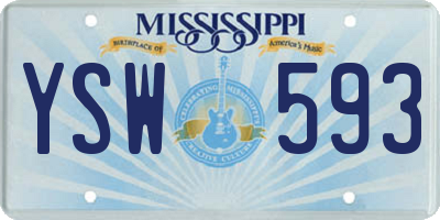 MS license plate YSW593