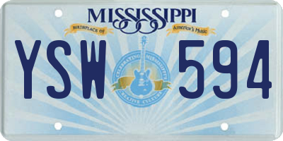 MS license plate YSW594