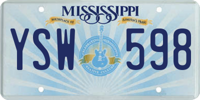 MS license plate YSW598