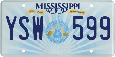 MS license plate YSW599