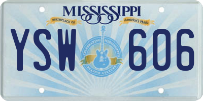 MS license plate YSW606