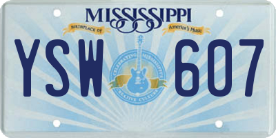 MS license plate YSW607