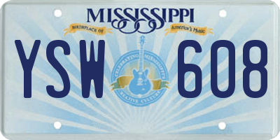 MS license plate YSW608