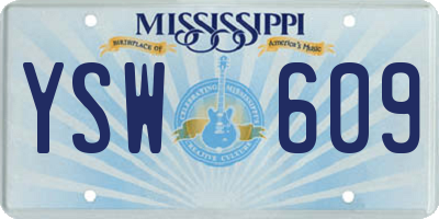 MS license plate YSW609