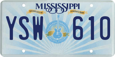 MS license plate YSW610
