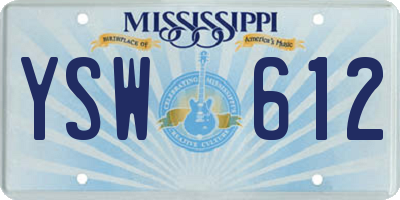 MS license plate YSW612