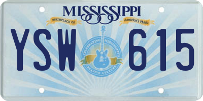 MS license plate YSW615