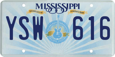 MS license plate YSW616