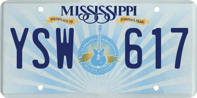 MS license plate YSW617