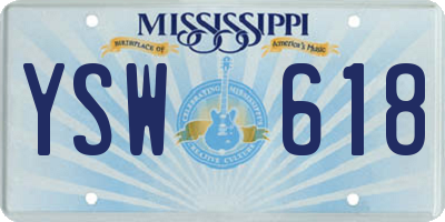 MS license plate YSW618