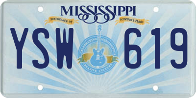 MS license plate YSW619