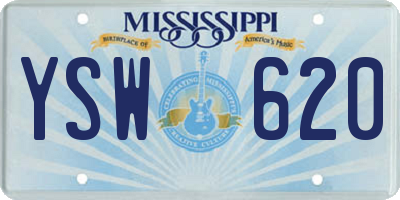 MS license plate YSW620