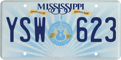 MS license plate YSW623