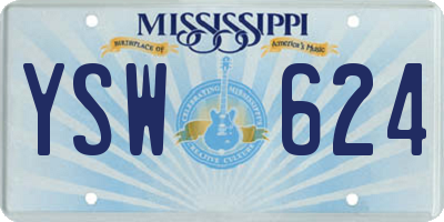 MS license plate YSW624