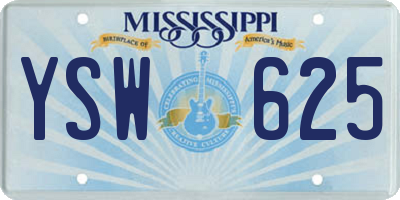 MS license plate YSW625