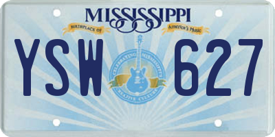 MS license plate YSW627