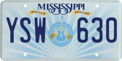 MS license plate YSW630