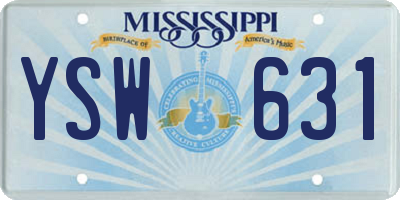 MS license plate YSW631
