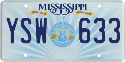 MS license plate YSW633