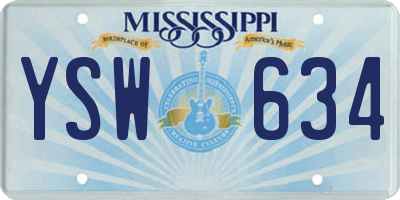 MS license plate YSW634