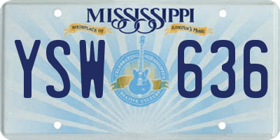 MS license plate YSW636