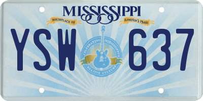 MS license plate YSW637