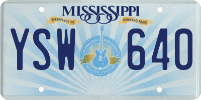 MS license plate YSW640