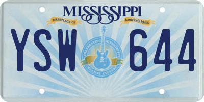MS license plate YSW644