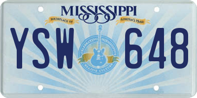 MS license plate YSW648