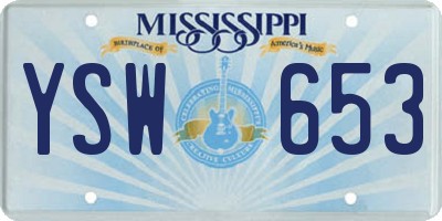MS license plate YSW653