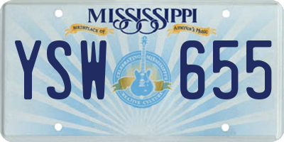 MS license plate YSW655