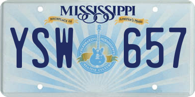 MS license plate YSW657