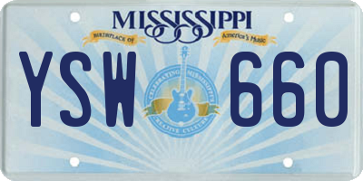 MS license plate YSW660