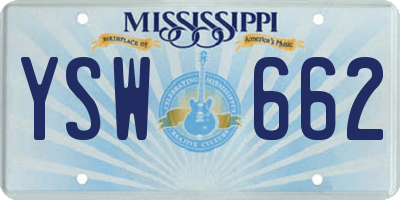 MS license plate YSW662
