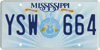 MS license plate YSW664