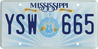 MS license plate YSW665