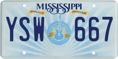 MS license plate YSW667