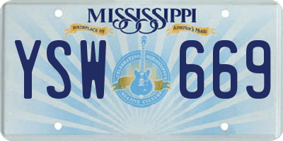 MS license plate YSW669