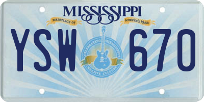MS license plate YSW670