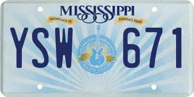 MS license plate YSW671