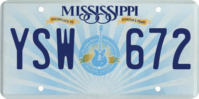 MS license plate YSW672