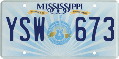 MS license plate YSW673